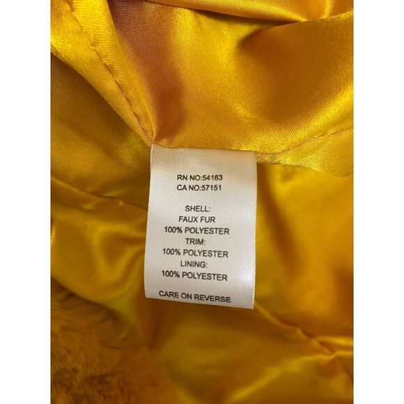 Marc New York Faux Fur Golden Rod Front Zip Vest Silky Lined Super Soft Size XL - Picture 8 of 9